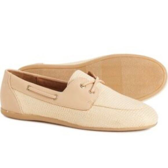 New Sperry Women’s Size 9 Mila Raffia Slim Flat Tan Boat Shoes Nautical Preppy - Picture 1 of 8